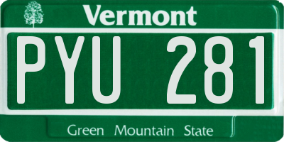 VT license plate PYU281