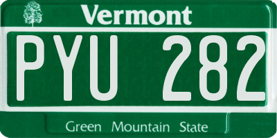 VT license plate PYU282