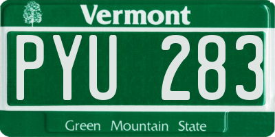 VT license plate PYU283