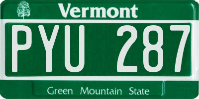 VT license plate PYU287