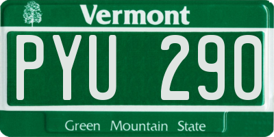 VT license plate PYU290
