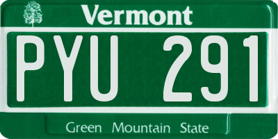 VT license plate PYU291