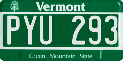 VT license plate PYU293