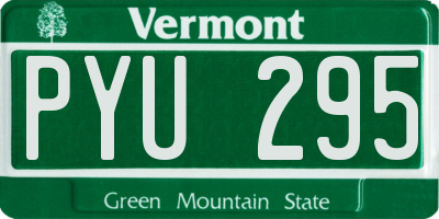 VT license plate PYU295