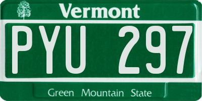 VT license plate PYU297