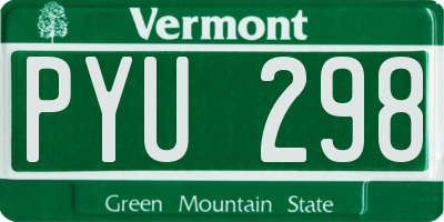 VT license plate PYU298