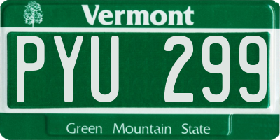 VT license plate PYU299