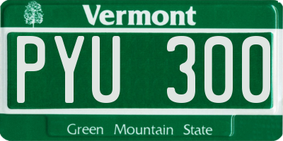 VT license plate PYU300