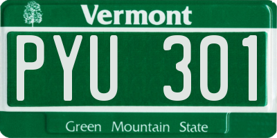 VT license plate PYU301