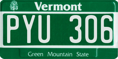 VT license plate PYU306