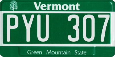 VT license plate PYU307