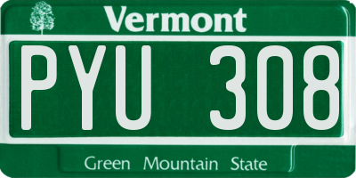 VT license plate PYU308