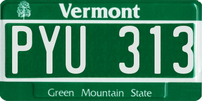 VT license plate PYU313