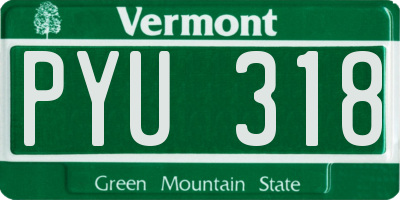 VT license plate PYU318