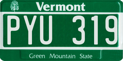 VT license plate PYU319