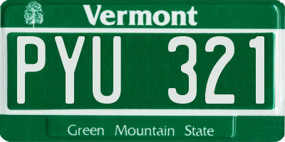 VT license plate PYU321