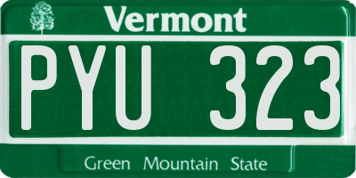 VT license plate PYU323