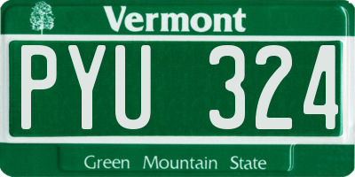 VT license plate PYU324