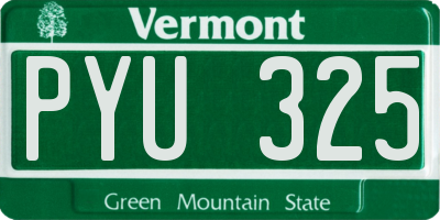 VT license plate PYU325