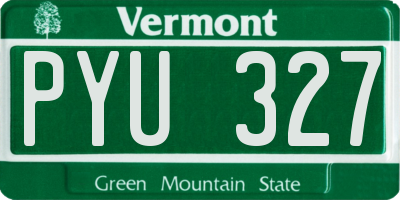VT license plate PYU327