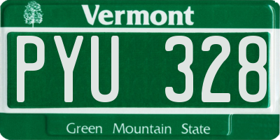 VT license plate PYU328