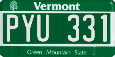 VT license plate PYU331