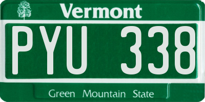 VT license plate PYU338