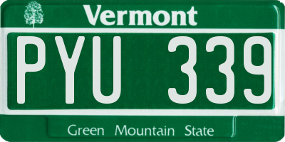 VT license plate PYU339