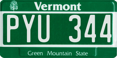 VT license plate PYU344