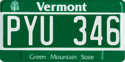 VT license plate PYU346