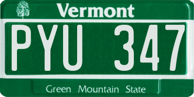VT license plate PYU347