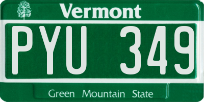 VT license plate PYU349