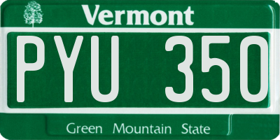VT license plate PYU350