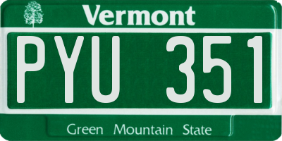 VT license plate PYU351