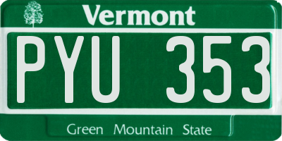 VT license plate PYU353