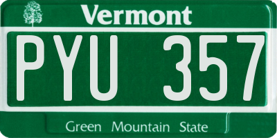 VT license plate PYU357