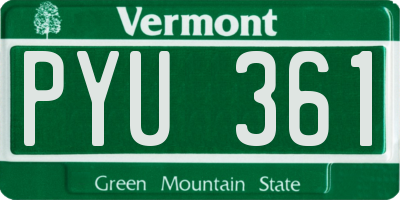 VT license plate PYU361