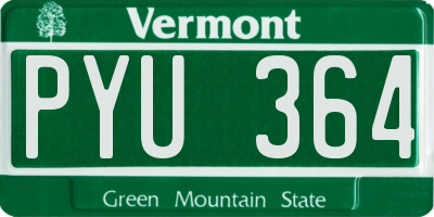 VT license plate PYU364