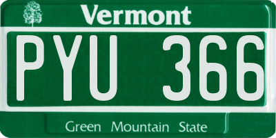 VT license plate PYU366