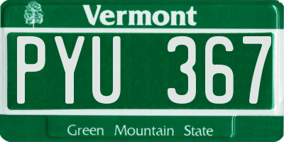 VT license plate PYU367