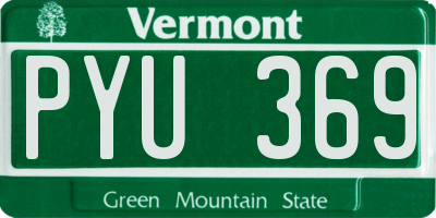 VT license plate PYU369