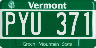 VT license plate PYU371