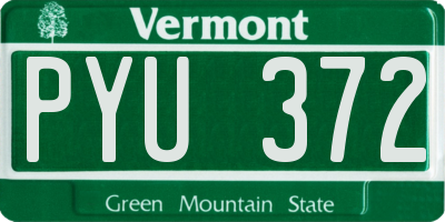 VT license plate PYU372