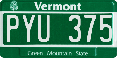 VT license plate PYU375