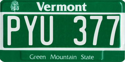 VT license plate PYU377