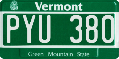 VT license plate PYU380