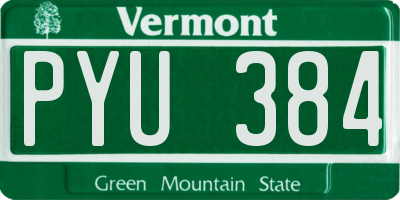 VT license plate PYU384