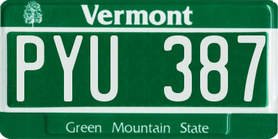 VT license plate PYU387