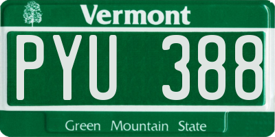 VT license plate PYU388