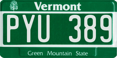 VT license plate PYU389